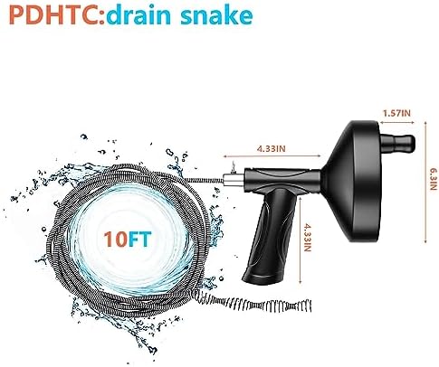 DR 10FT Drain Auger Effortless Clog Removal