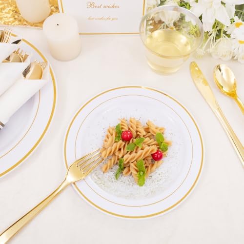 Stunning 350-Piece Gold Plastic Dinnerware Set for Parties