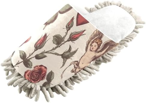 Burbuja Valentine Pattern Mop Slippers Washable Ergonomic