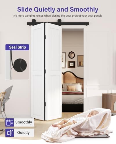 36-Inch Bifold Barn Door Track Kit for Home Use