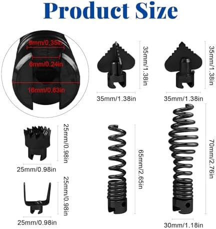 7Pcs Drain Cleaner Cutter Head Set for 16mm Pipe