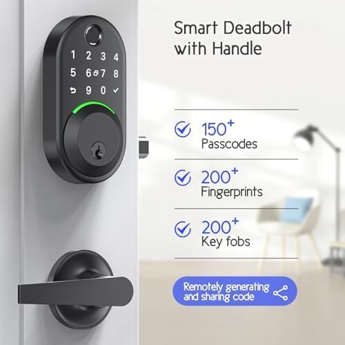Smart Front Door Lock Set with Fingerprint Keypad Entry