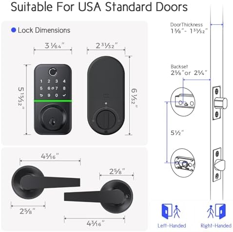 WiseGear Keypad Door Lock Set for Front Door