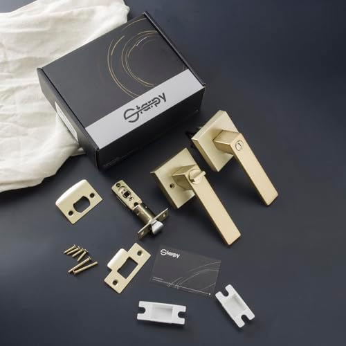 STARPY Satin Brass Door Handle Set