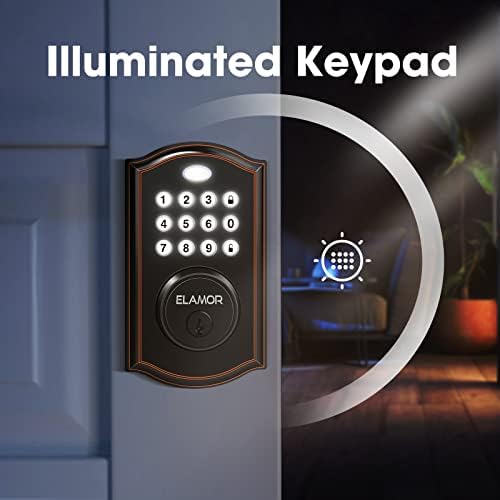 ELAMOR M19 ORB Smart Door Lock with Keyless Entry and Waterproof Security