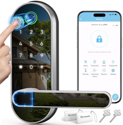 Compact Biometric Fingerprint Door Lock with Multiple Access Entries and Voice Control