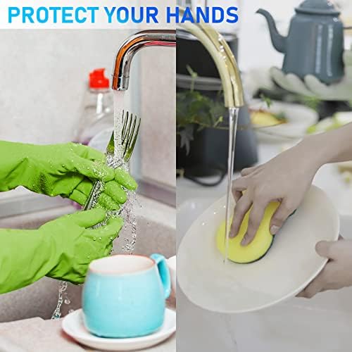 DisforeRubber Gloves for Kitchen Cleaning with No Irritation