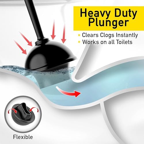 Powerful Mini Plunger for Bathroom Drains Black