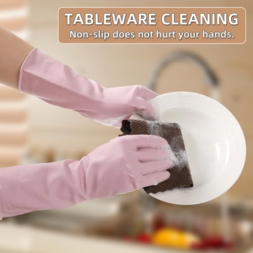 ZUIMER Dishwashing Gloves Reusable Kitchen Gloves 2 Pairs