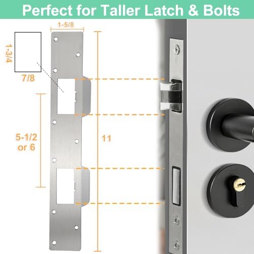 Secure Front Door Strike Plate for 55 to 6 Latches