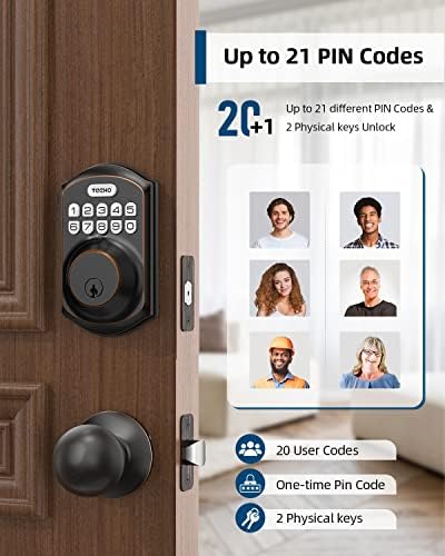 Secure Front Door with Keyless Entry Smart Keypad Lock