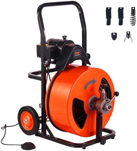VEVOR 100FT 34 Auger with Cutter for Clogs