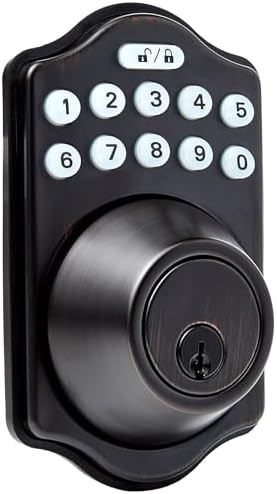 Amazon BasicsWe KeypadDeadbolt Door Lock with Oil Bronze