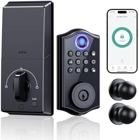 Smart Front Door Lock with Fingerprint Keypad