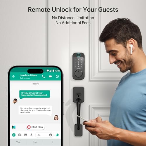Secure Front Door Smart Lock Set with Fingerprint Bluetooth