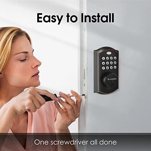ELAMOR M19 ORB Smart Door Lock with Keyless Entry and Waterproof Security