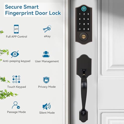 Fingerprint Door Lock Smart Deadbolt with App Control Keyless Entry 247 Security