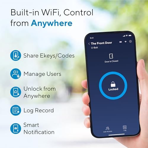 ULTRALOQ U-Bolt WiFi Smart Lock Secure Easy Front Door