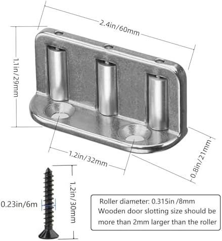 2-Piece Barn Door Floor Guide Set with Adjustable Rollers