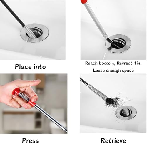 767-inch Drain Snake Hair Drain Clog Remover Tool with 4 Claws