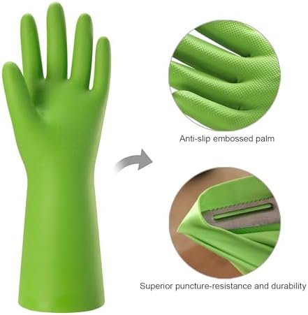 Bamllum Rubber Cleaning Gloves for Kitchen