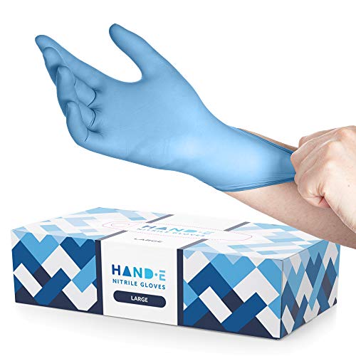 Hand-E Touch Blue Nitrile Gloves Large 100 Count