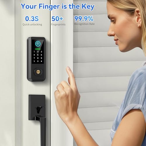 5-in-1 Fingerprint Handle Door Lock for Smart Security