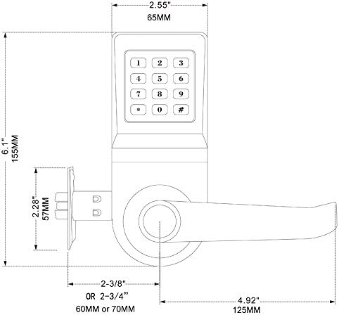 HAIFUAN Digital Door Lock Remote Code with Reversible Design