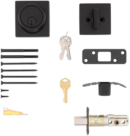 Kwikset 817 Deadbolt Lock Matte Black with SmartKey Security