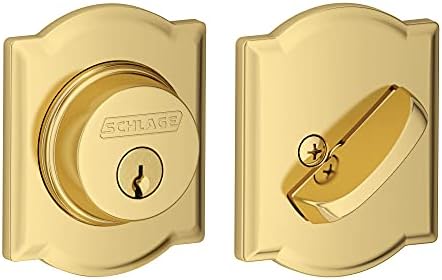 Enhanced Security Deadbolt with Camelot Trim for Home Use