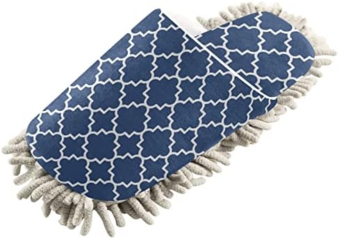 Xigua Microfiber Cleaning Slippers Washable Navy Blue Size M