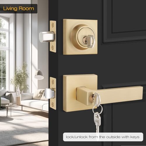 5-Piece Entry Door Handle Set for Modern Door Locks