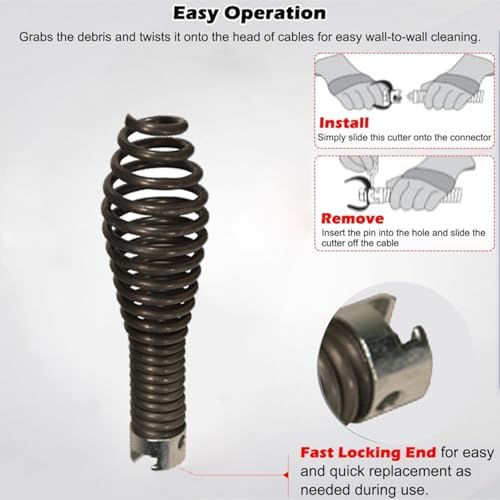 9-Piece Drain Cleaning Set for Heavy-Duty Cables
