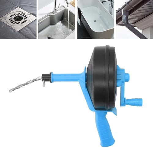 convenient two modes manganese steel spring 50 ft pipe clog remover