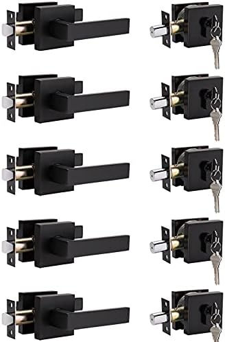 5-Piece Door Lock Set Reversible Passage Lever for Home Use