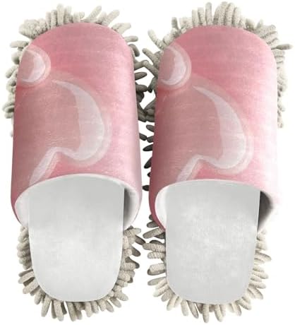 Burbuja Valentine Pink Hearts Mop Slippers Microfiber