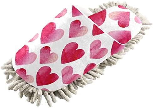 Xigua Heart-Print Valentines Day Microfiber Slippers