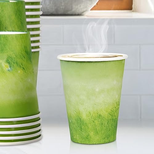 YesFresh 8oz Disposable Hot Beverage Paper Cups Green
