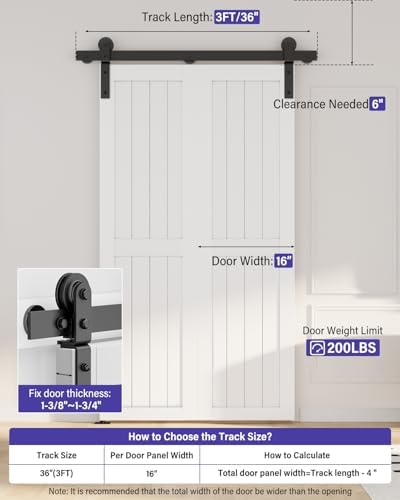 36-Inch Bifold Barn Door Track Kit for Home Use