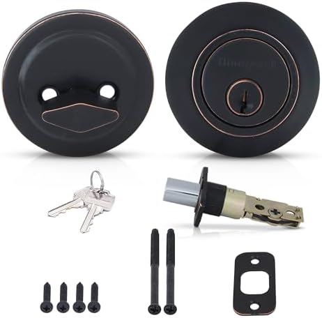 Honeywell Deadbolt Set with 2 Keys Oil Rubbed Bronze 3x5x85 inches