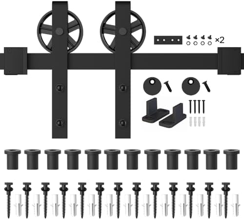 WINSOON 5-16FT Single Wood Sliding Barn Door Hardware Kit