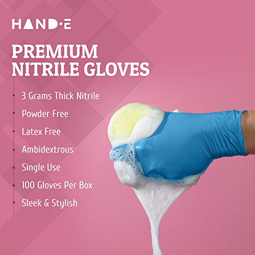 Hand-E Touch Disposable Nitrile Gloves Medium 100 Count