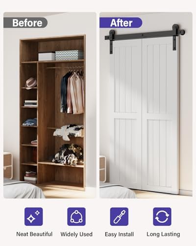 36-Inch Bifold Barn Door Track Kit for Home Use