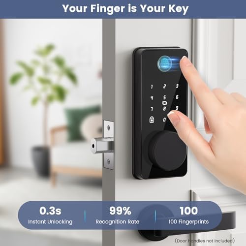 Front Door Smart Lock with Fingerprint Keypad