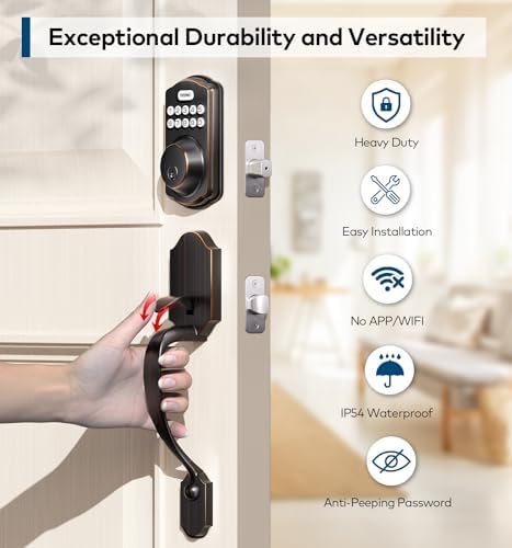 Keyless Entry Door Lock Set for Oil-Rubbed Bronze