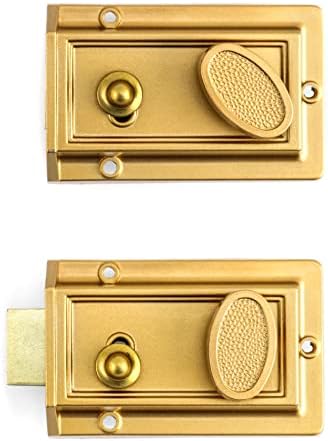QWORK Night Latch Deadbolt Key with Gold Finish