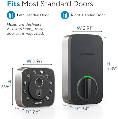 Ultraloq Bolt Smart Lock with Built-in WiFi Biometrics and AlexaGoogle Voice Control