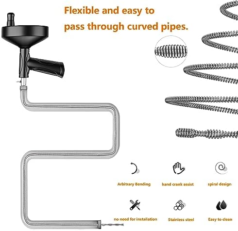 DR 10FT Drain Auger Effortless Clog Removal