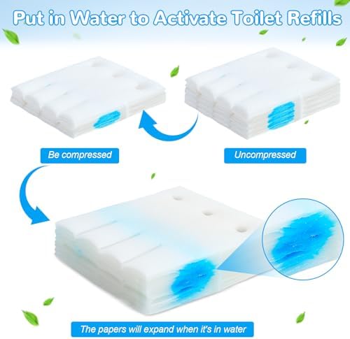 Effacera 72-Count Flushable Toilet Refill Eco-Friendly for Home Bathroom