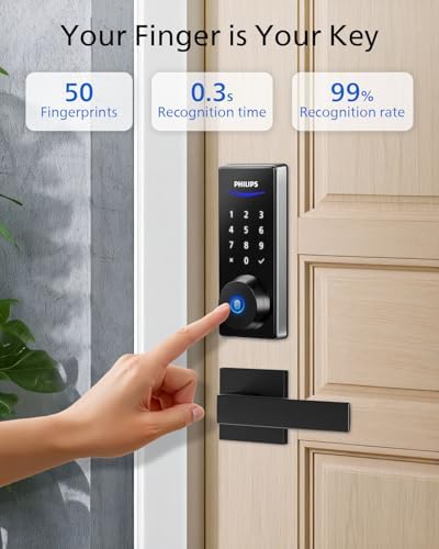 Philips Fingerprint Keyless Entry Smart Lock with App Control
